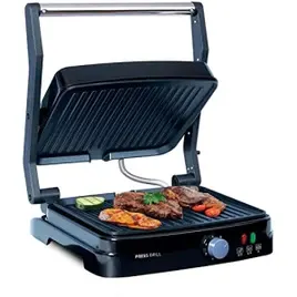 Grill Elétrico Mallory Asteria – Multifuncional, Placas Antiaderentes, 180º de Abertura, Controle de Temperatura 5 Posições- 127V