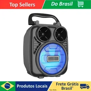 (Grupo de 3) Caixa Som Bluetooth Portátil Pequena Redonda