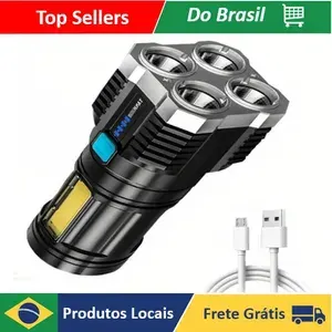[já no BR | GRUPO R$ 5,50] Lanterna LED Potente USB Recarregável