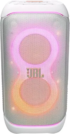 JBL, Caixa de Som, PartyBox Stage 320, Bluetooth, Portátil, Show de Luzes, À Prova de Respingos, 240W RMS - Branca