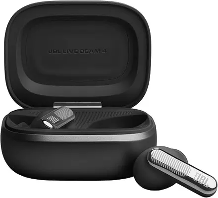 JBL Live Beam 4 Fone TWS com Cancelamento Adaptativo Preto | Bluetooth, Hi-Res Audio, ANC Adaptativo 2.0, Estojo com Tela, Até 48h de Bateria, App JBL Headphones