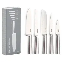 Jogo De Facas Cozinha Domez Inox 5 Peças Afiadas Premium