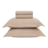 Karsten Jogo De Cama Tom Bege Rose King 100% Algodão 4 Peças 200 Fios