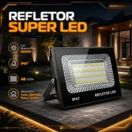 Kit 2 Refletor Led 200w Holofote Bivolt Prova D'água Cor Branco Frio 6500k