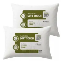 Kit 2 Travesseiros Antialérgico Soft Coton 50x70cm