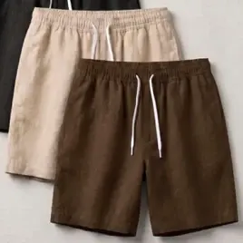 Kit 3 Shorts Masculino Bermuda Linho