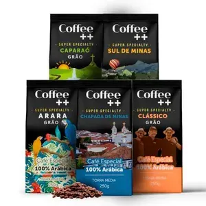 Kit 5 Cafés Especiais Grãos Coffee Mais 100% Arábica