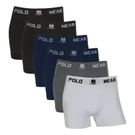Kit 6 Cuecas Boxer Sem Costura Polo Wear Microfibra