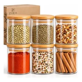 Kit 6 Pote Vidro Porta Temperos Hermético Cozinha + Brinde Vidrotampa