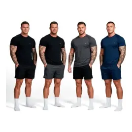 Kit 8 Peças Dry Fit 4 Camisetas + 4 Shorts Academia Sandrini