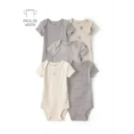 Kit Body Bebê 5 Peças Estampado Multicor Carter’s