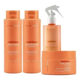 Kit Braé Stages Nutrition (Shampoo 250ml, Condicionador 250ml, Máscara 200g, Leave-in)
