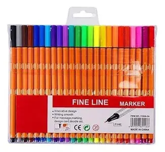Kit Caneta Fine Line 24 Cores Ponta Fina