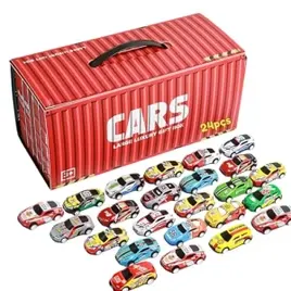 Kit Carrinhos Fricção Kidino Container 24 pçs com Pista Transformável Brinquedo Educativo Infantil