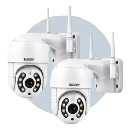 Kit com 2 Câmeras de Segurança Wi-Fi IP iCSee, Uso Interno e Externo, Infravermelho e à Prova D’Água – Woosh