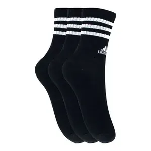 Kit de Meia Cano Alto Adidas 3 Listras Adulto