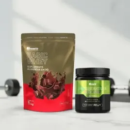 Kit Growth: Whey Protein Basic Baunilha 1kg + Creatina Monohidratada 250g