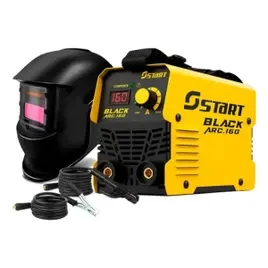 Kit Maquina Inversora De Solda Black Arc 160a Tig Mma 3300w Com Máscara Para Solda Fotossensível