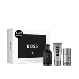Kit Perfume Masculino Hugo Boss Bottled Parfum Amadeirado Âmbar 3 Itens | Eau de Parfum 100ml Itens de 100ml e 75ml