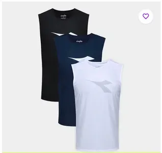 Kit Regata Diadora Com 3 Peças Masculinina Preto AzuL Tam M