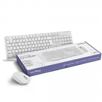 Kit Teclado E Mouse Sem Fio Viper Pro Office VO204 Conexao Wireless Slim Branco Clean