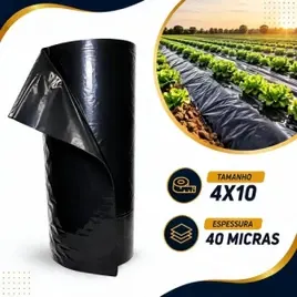 Lona Plastica Preta Pintura Piso Grossa Reforma Reforçada