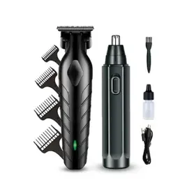 Máquina De Corte Acabamento Profissional Com Aparador De Nariz Cabelo Pelo Barbear Maquininha Detalhes Sem Fio Preto Catálogo
