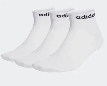 Meia Adidas Finas Linear Ankle 3 Pares Branco