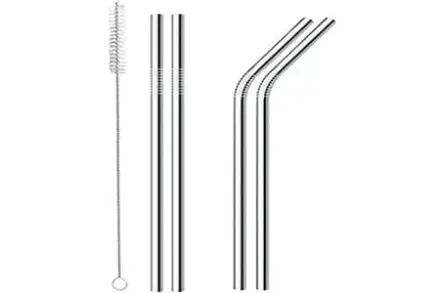Mimo Style, Conjunto de x4 Canudos Reutilizáveis de Aço Inox