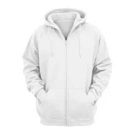 Moletom com Zíper Blusa de Frio Com Capuz Casaco Flanelado Moleton de Algodão Aberto Unissex Feminino Masculino Liso S