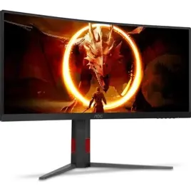 Monitor Gamer Curvo Aoc Agon Quad 34" Ultrawide Wqhd 180Hz 0,5ms Base Ajustável U34g4c