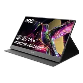 Monitor Portátil AOC 15.6" FHD IPS USB-C Capa Magnética Alto-falantes 16T20E2 Preto