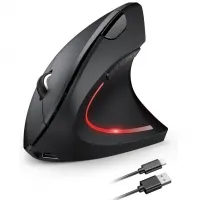 Mouse Vertical Ergonômico, Sem Fio, 1600 DPI, Mouse Ortopédico Bluetooth