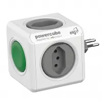 Multiplicador PowerCube Switch Filtro De Linha, 4 Tomadas Bivolt Automático, Branco, PWC-R4SW, ELG