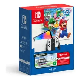 Nintendo Switch Oled Bundle Mario Bros. Wonder + Nso 3 Meses