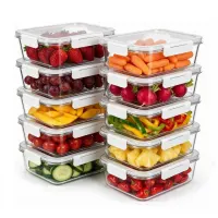 Oikos - Kit 10 Potes De Marmita 370ml Vidro Herméticos Com Trava