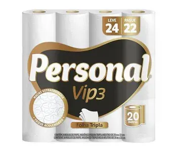 Papel Higiênico Vip Folha Tripla 24 Rolos