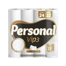 Personal Papel Higiênico Vip Folha Tripla, 24 Rolos De 20m