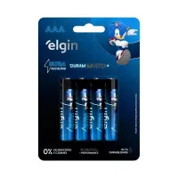 Pilha Ultra Alcalina AAA Elgin – Cartela Com 8 Unidades Palito