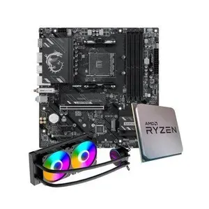 Placa-Mãe MSI B550M Gaming Plus WiFi6E + Processador AMD Ryzen 7 5700X + Water Cooler MACH1 Logic, RGB, 240mm