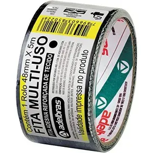 [+POR- | R$ 8,75] Fita Adesiva Reforçada Multiuso Tecido Preto/Azul