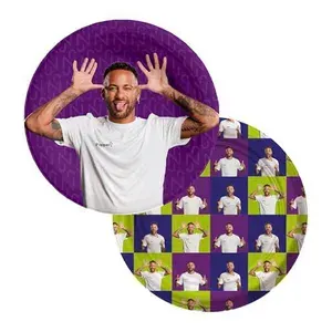 Prato de Papel Redondo Neymar Jr. 8 unidades