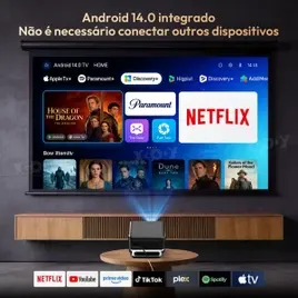 Projetor XGODY Gimbal A1 Android 14 360 ANSI Lumens Resolução Nativa 720P com Suporte a 4K Correção Automática d