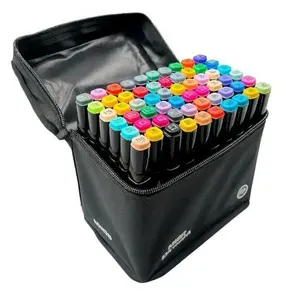 (R$ 17,90 +por-) Kit 60 Canetas Marcador Magic Kids Ponta Dupla