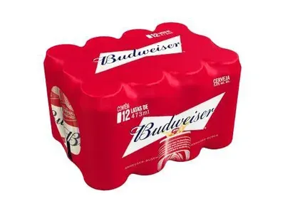(R$44,43 / + Por -) ,Cerveja Budweiser Lata 473ml Pack 12 - Latão