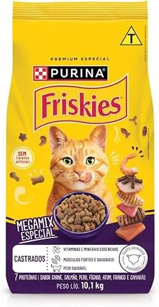 Ração seca PURINA FRISKIES® Megamix para Gatos Castrados 10,1Kg