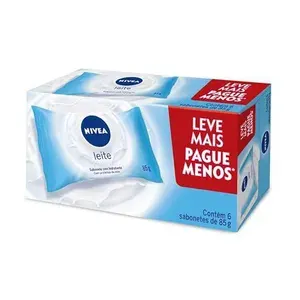 [REC/+ POR - R$9,30] Sabonete Barra NIVEA Leite Hidratante 6x85g