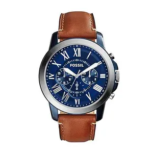 Relógio Masculino Fossil Grant Cronógrafo Prata/Azul