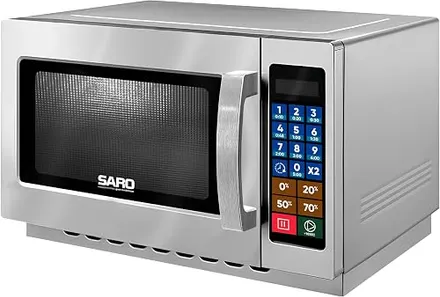SARO MC22 Micro-ondas Industrial, 34L, 1000W, 100 Receitas Programáveis, Gabinete em Inox, 34,3 x 55,3 x 48,8 cm