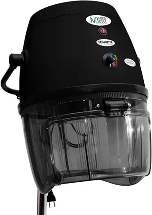 Secador de coluna profissional para cabelos, Mega Bell, Exclusive, Preto | Mobilidade prática no salão com ajuste de altura e direcionamento preciso